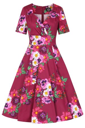 Berry Blossom Swing Dress in Plus Size